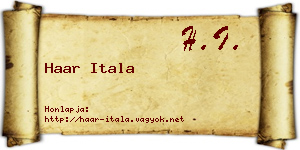 Haar Itala névjegykártya